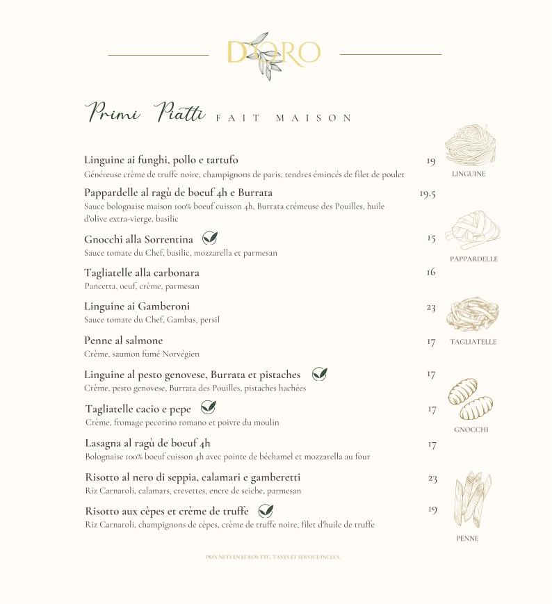 D'Oro menu 2