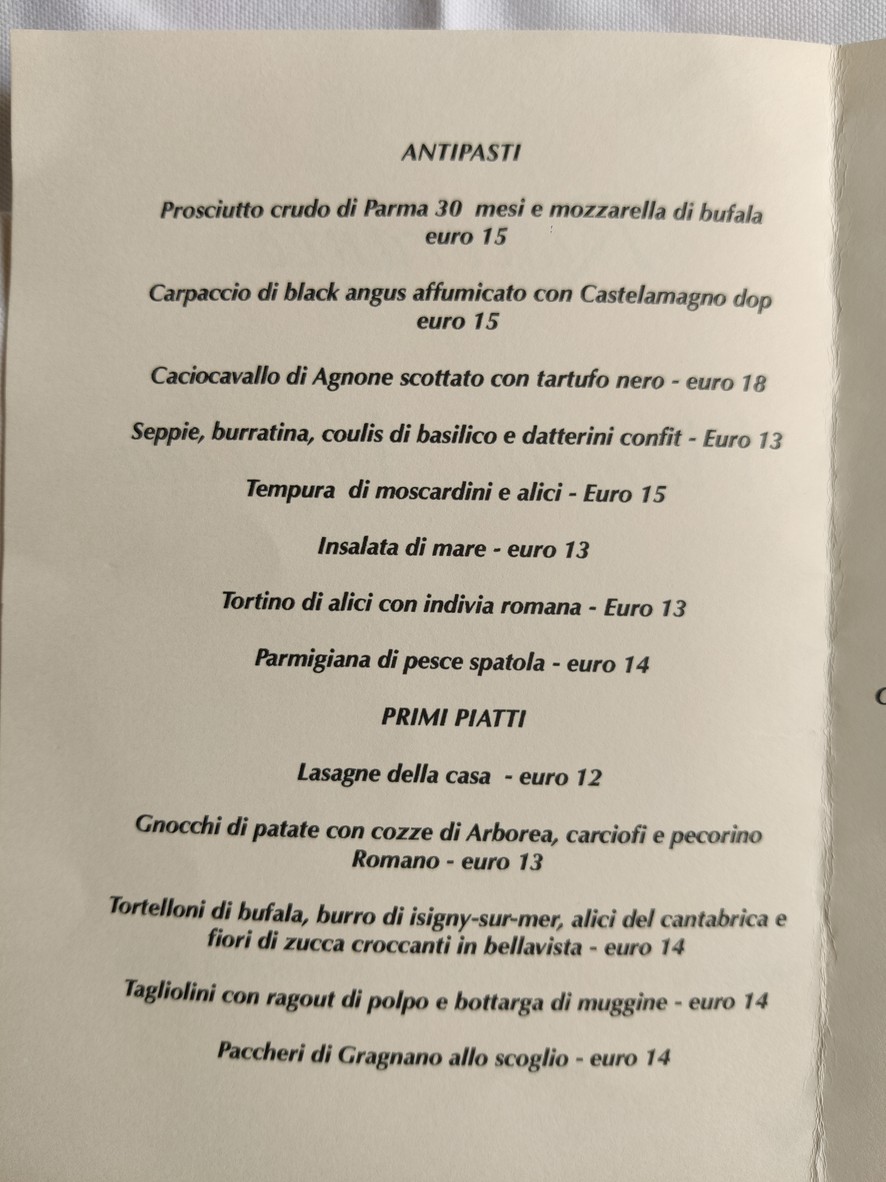 Mamma Angelina menu 1