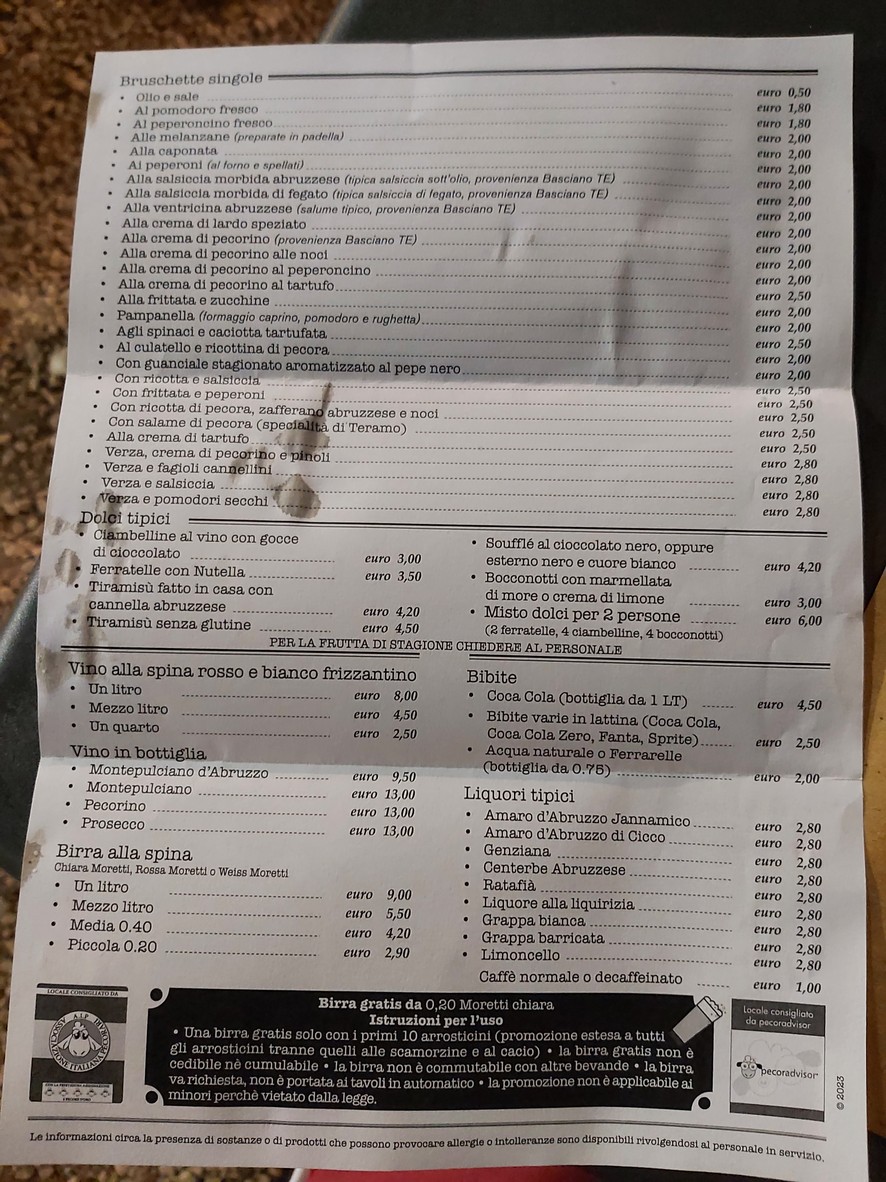 L'arrosticinaro menu 1