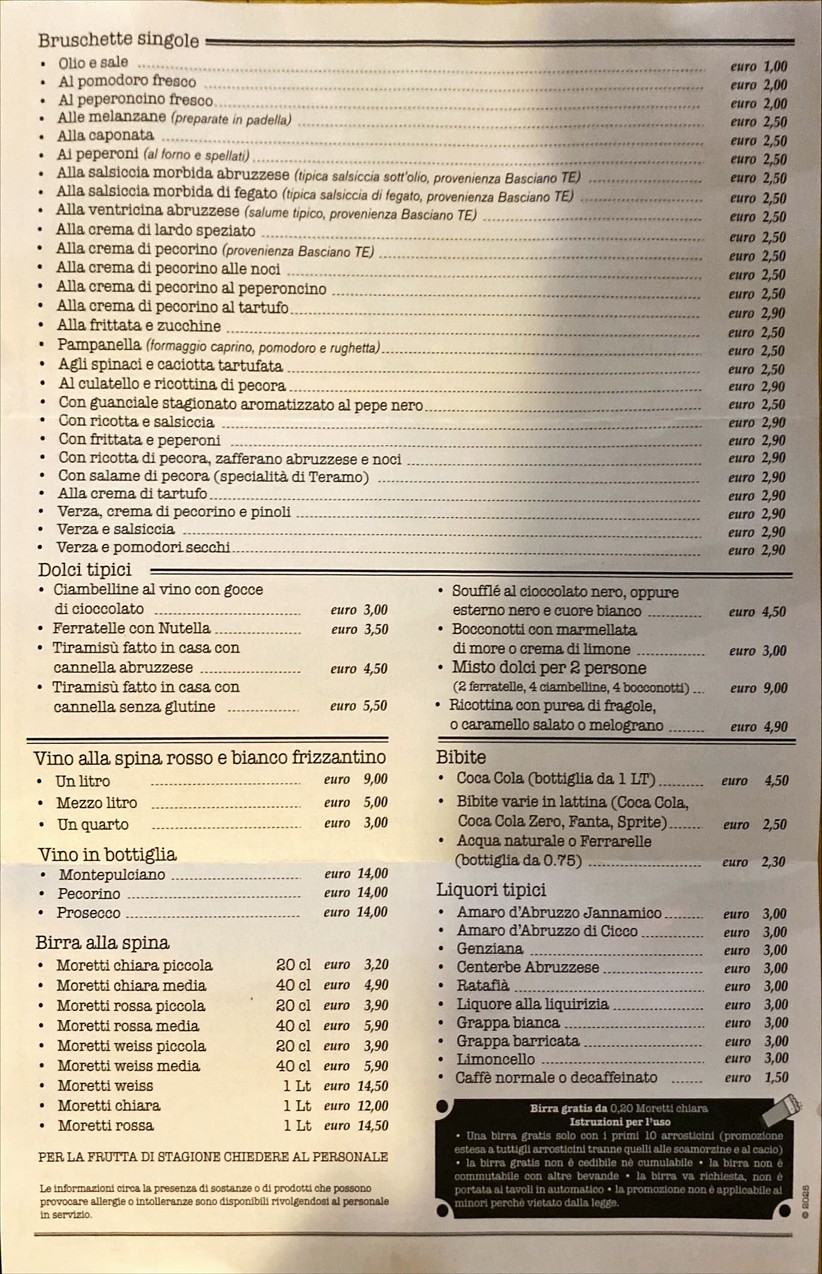 L'arrosticinaro menu 2