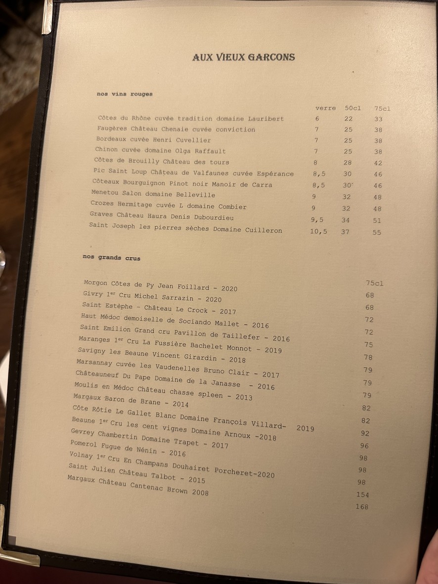 Aux Vieux Garçons menu 2