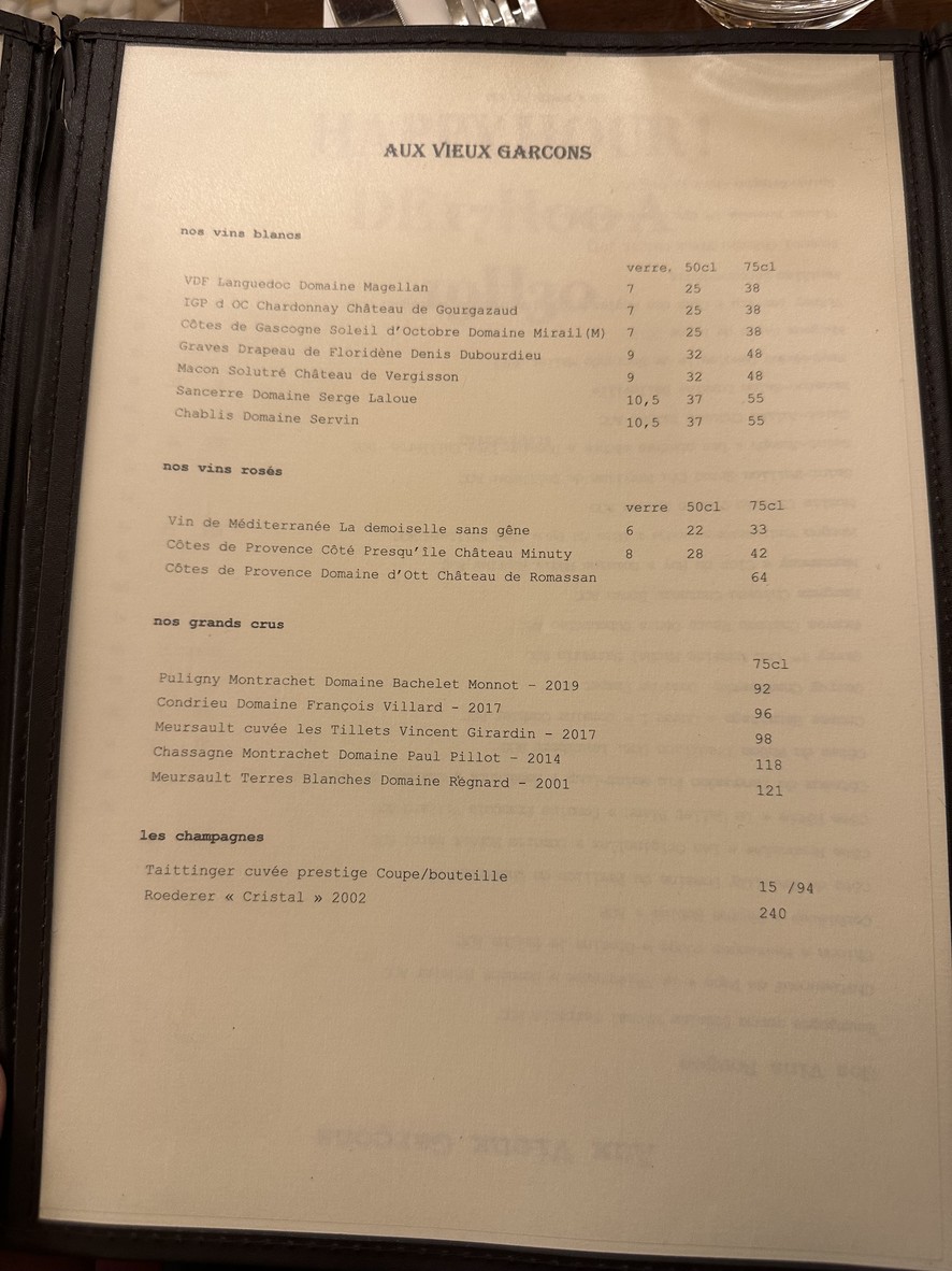 Aux Vieux Garçons menu 3