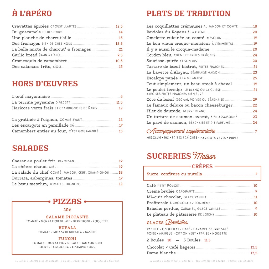 Le Petit Poucet - Paris menu 1