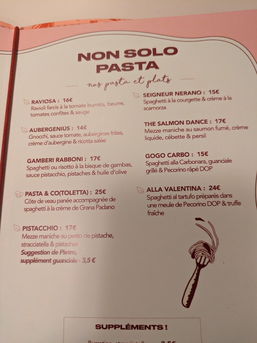 Gruppomimo - Vincennes menu 2