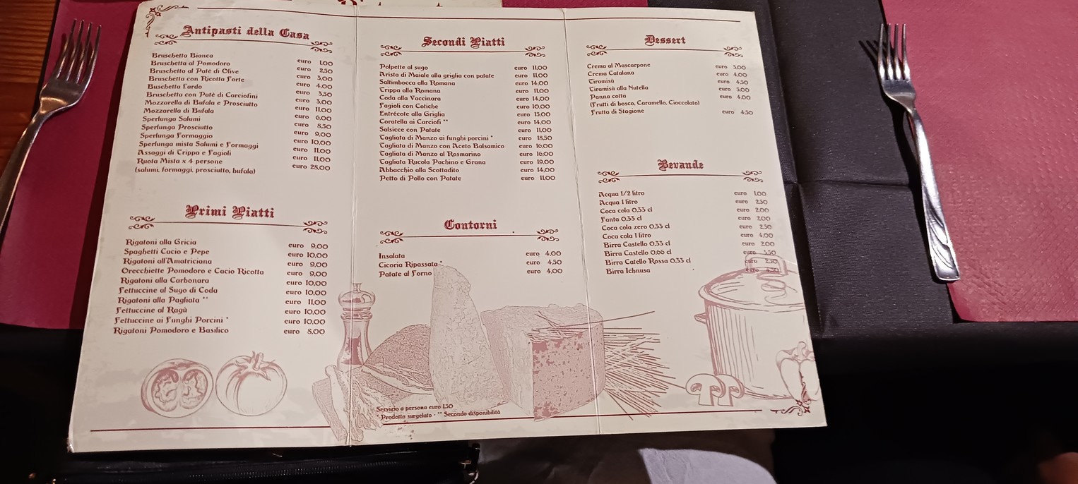 Antica Hostaria dei Ghiottoni menu 1
