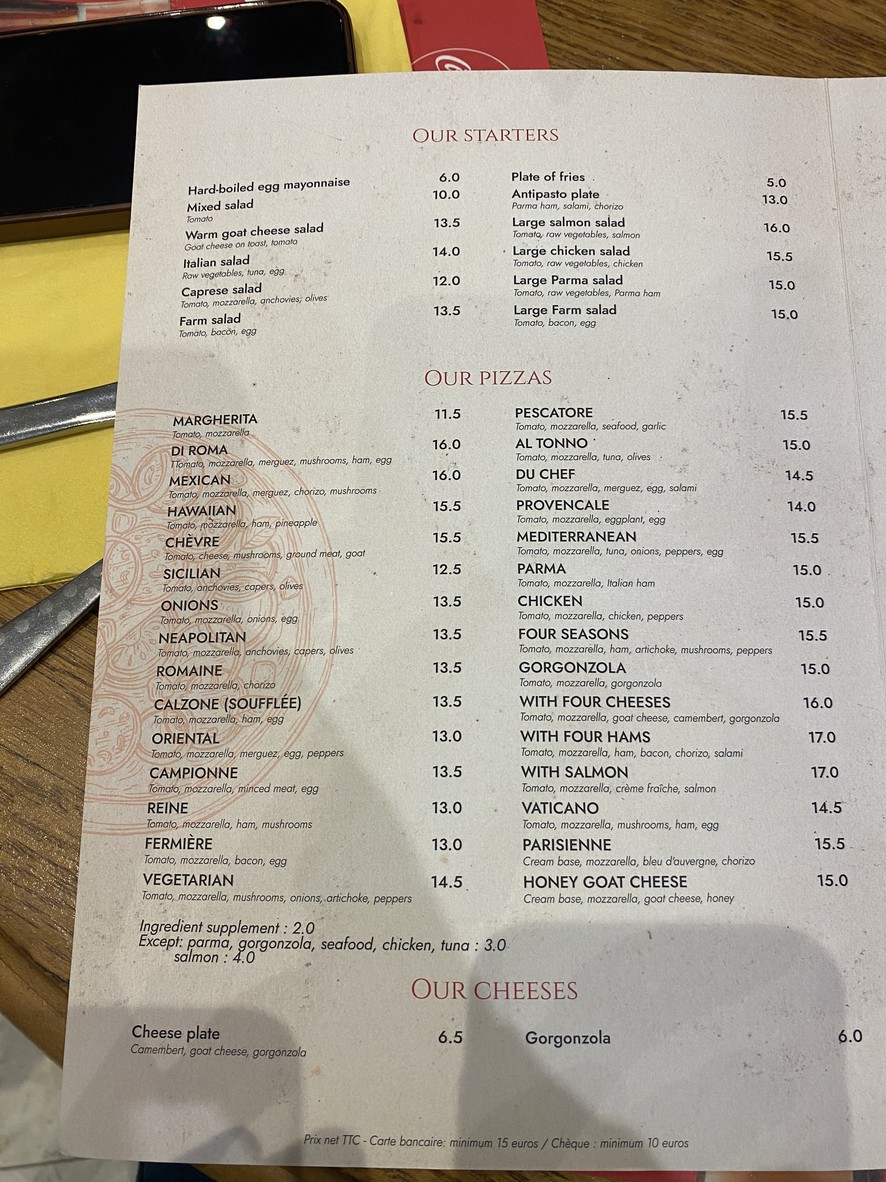 Pizzeria di Roma menu 1