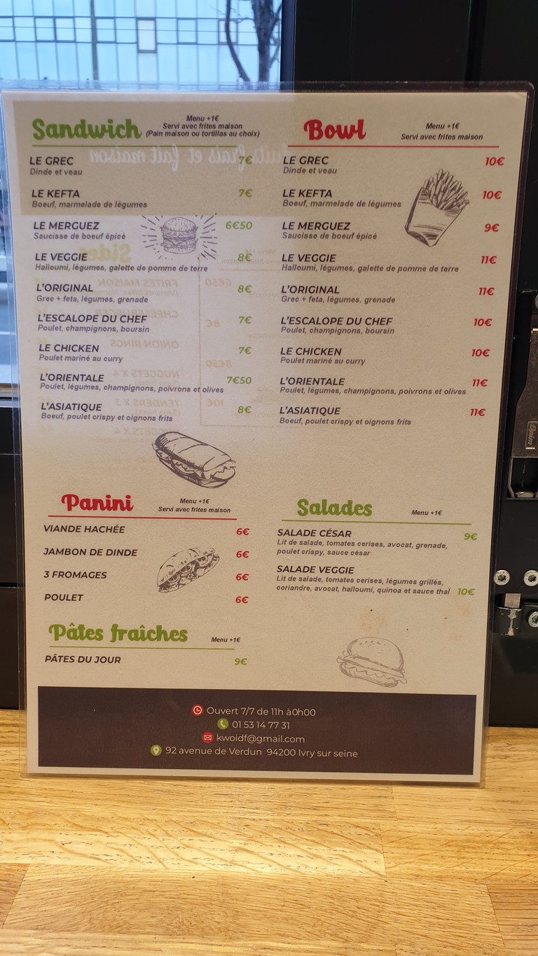 A La Base menu 2
