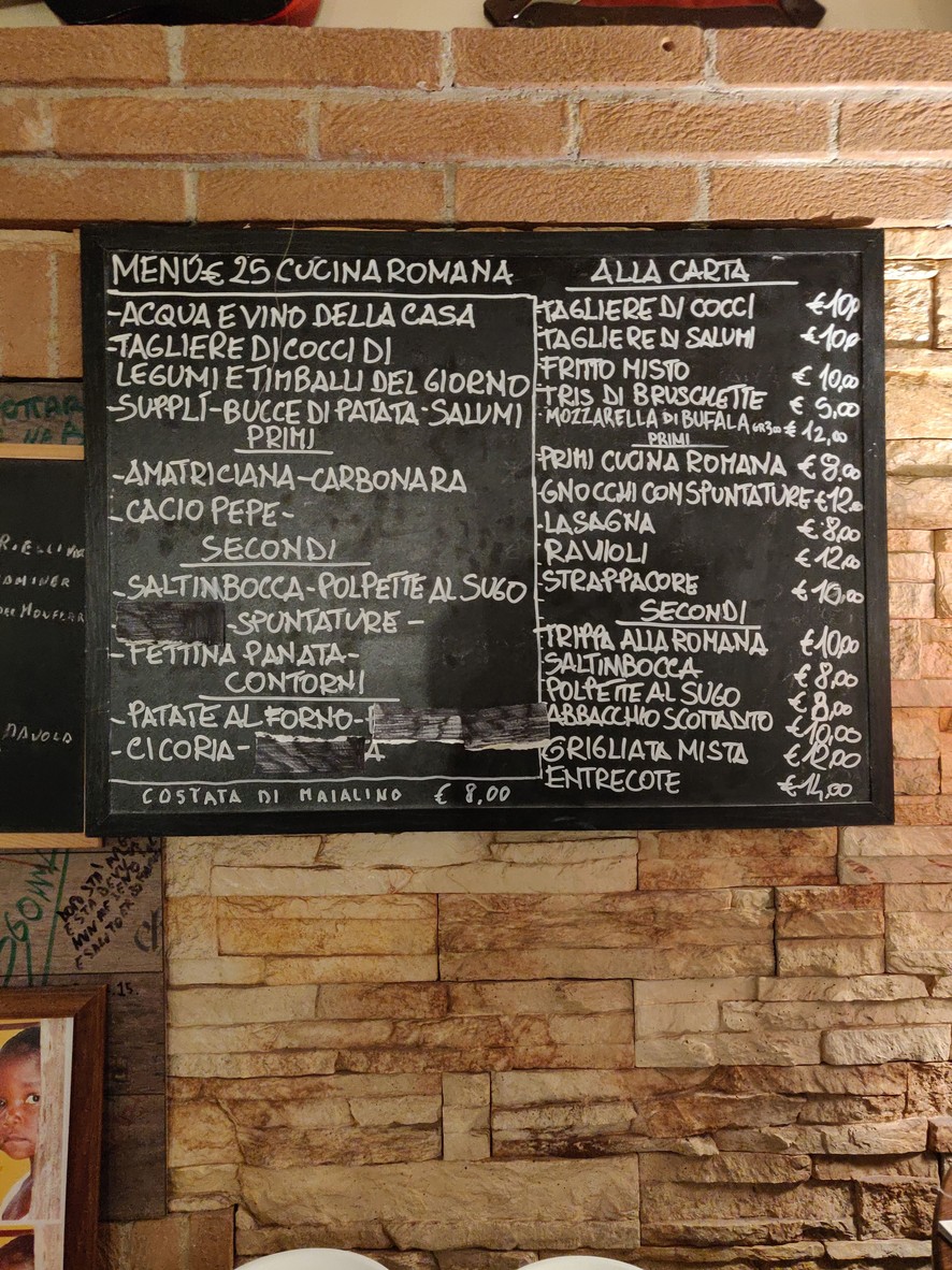 Dar Bottarolo Tiburtina menu 2