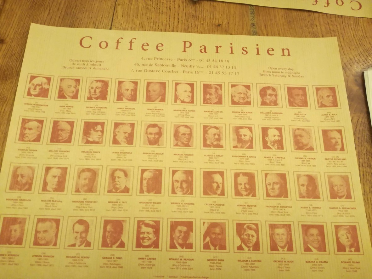 Coffee Parisien menu 1