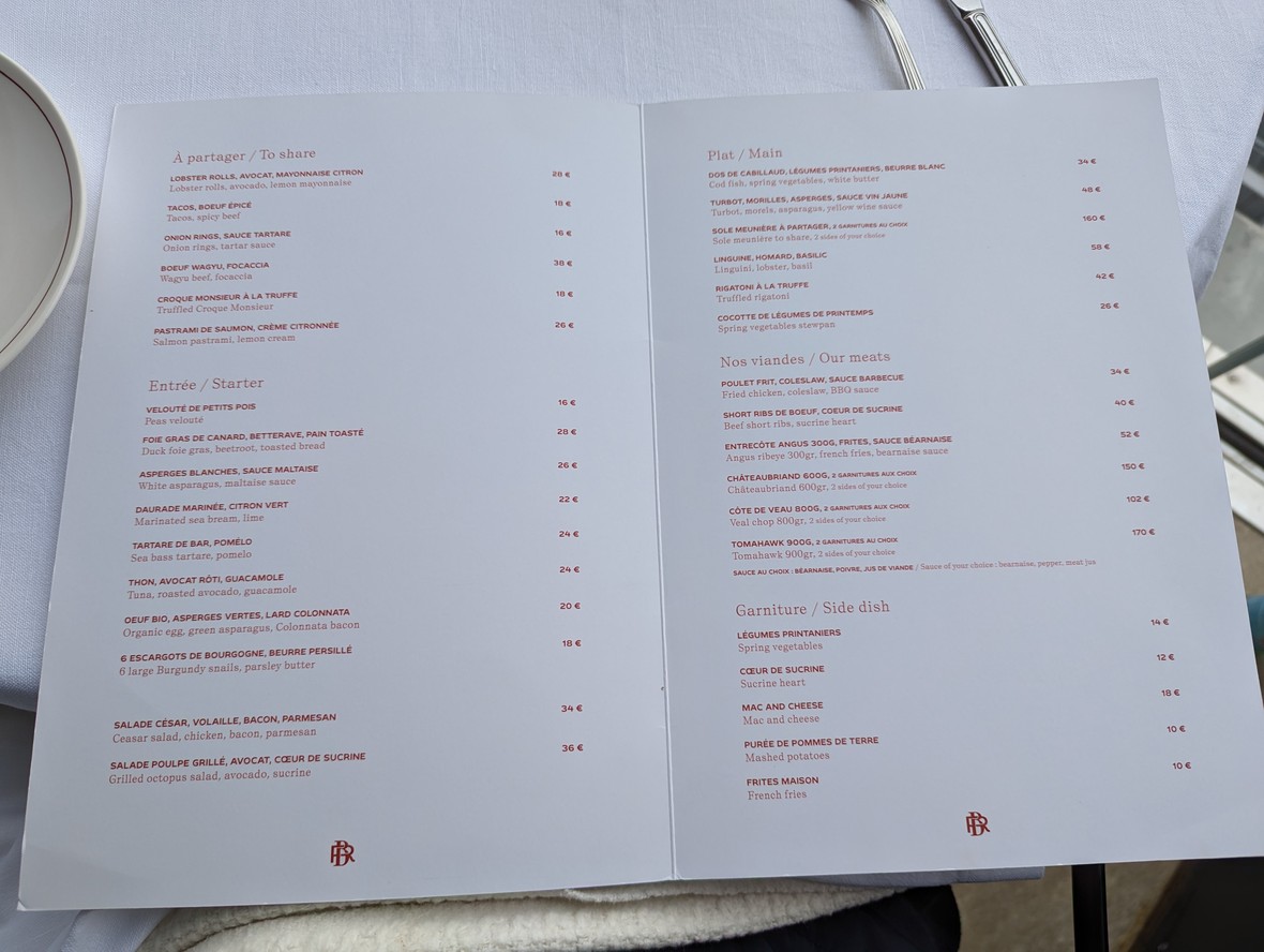 Bonnie - Restaurant & Bar menu 1