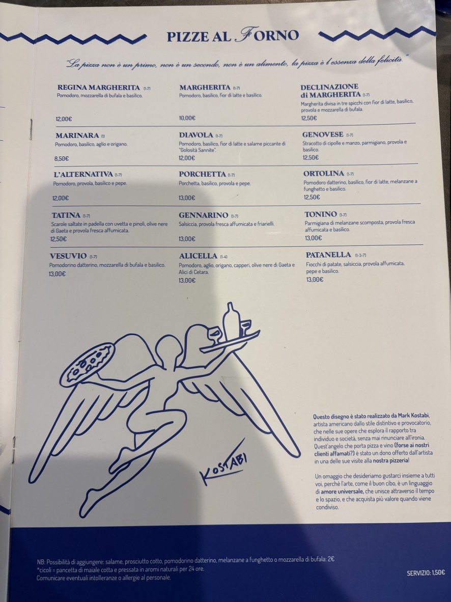 Antica Friggitoria La Masardona Roma menu 2