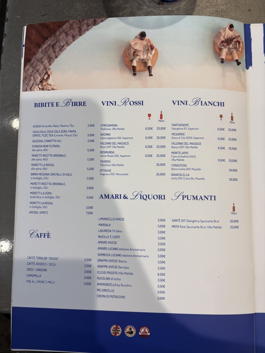 Antica Friggitoria La Masardona Roma menu 3