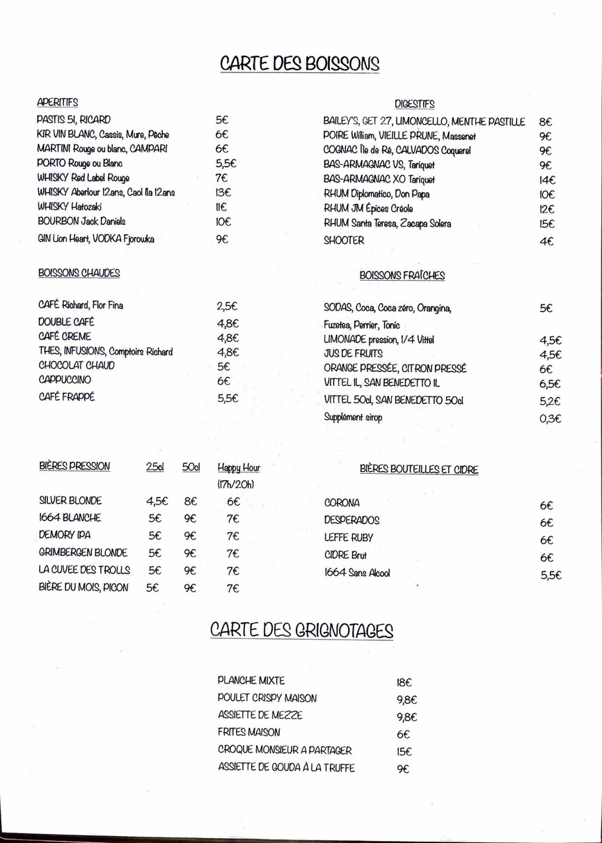 Le Pré en Bulles - Restaurant Boulogne-Billancourt menu 2