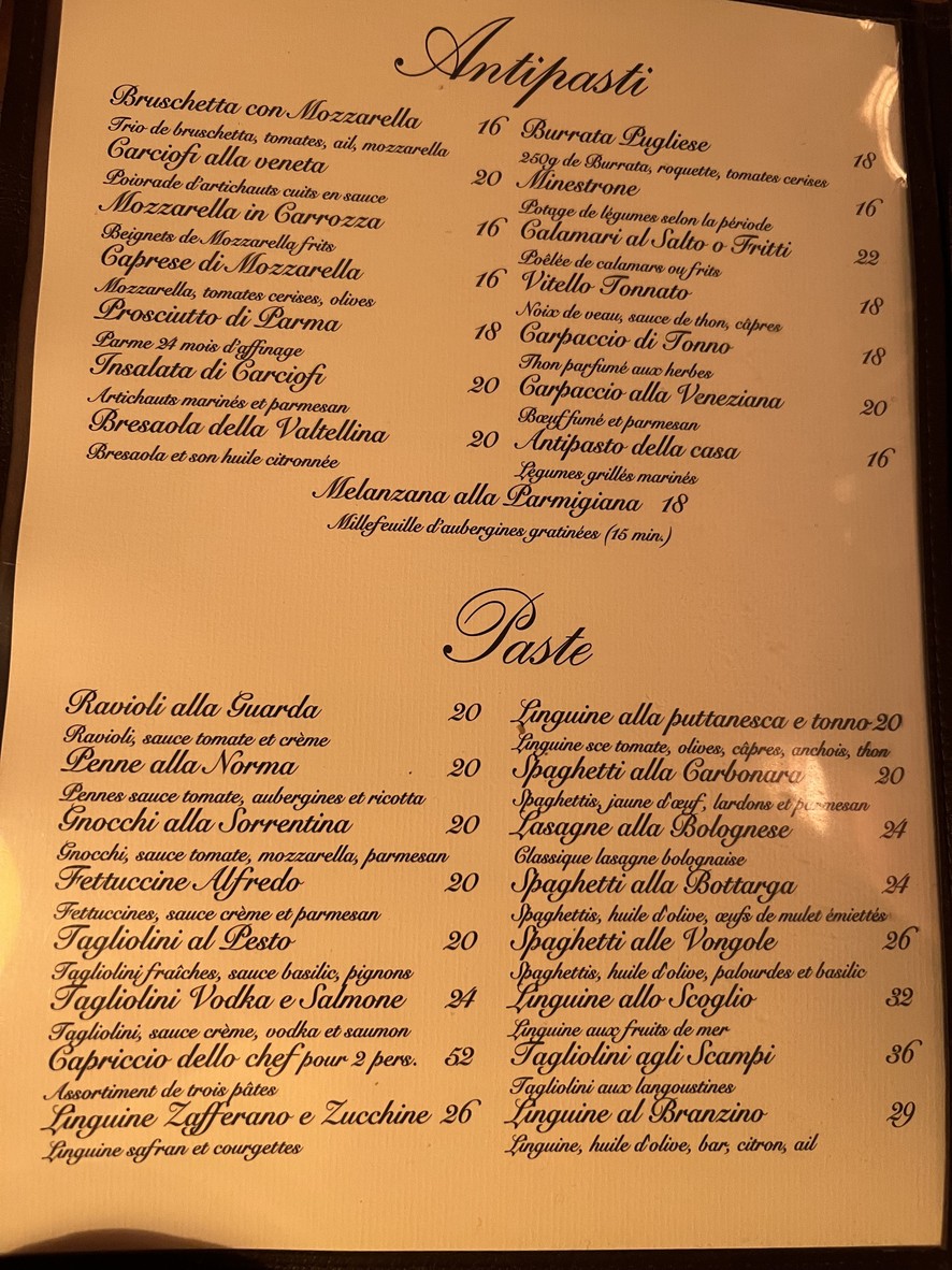 Giulio Rebellato menu 1