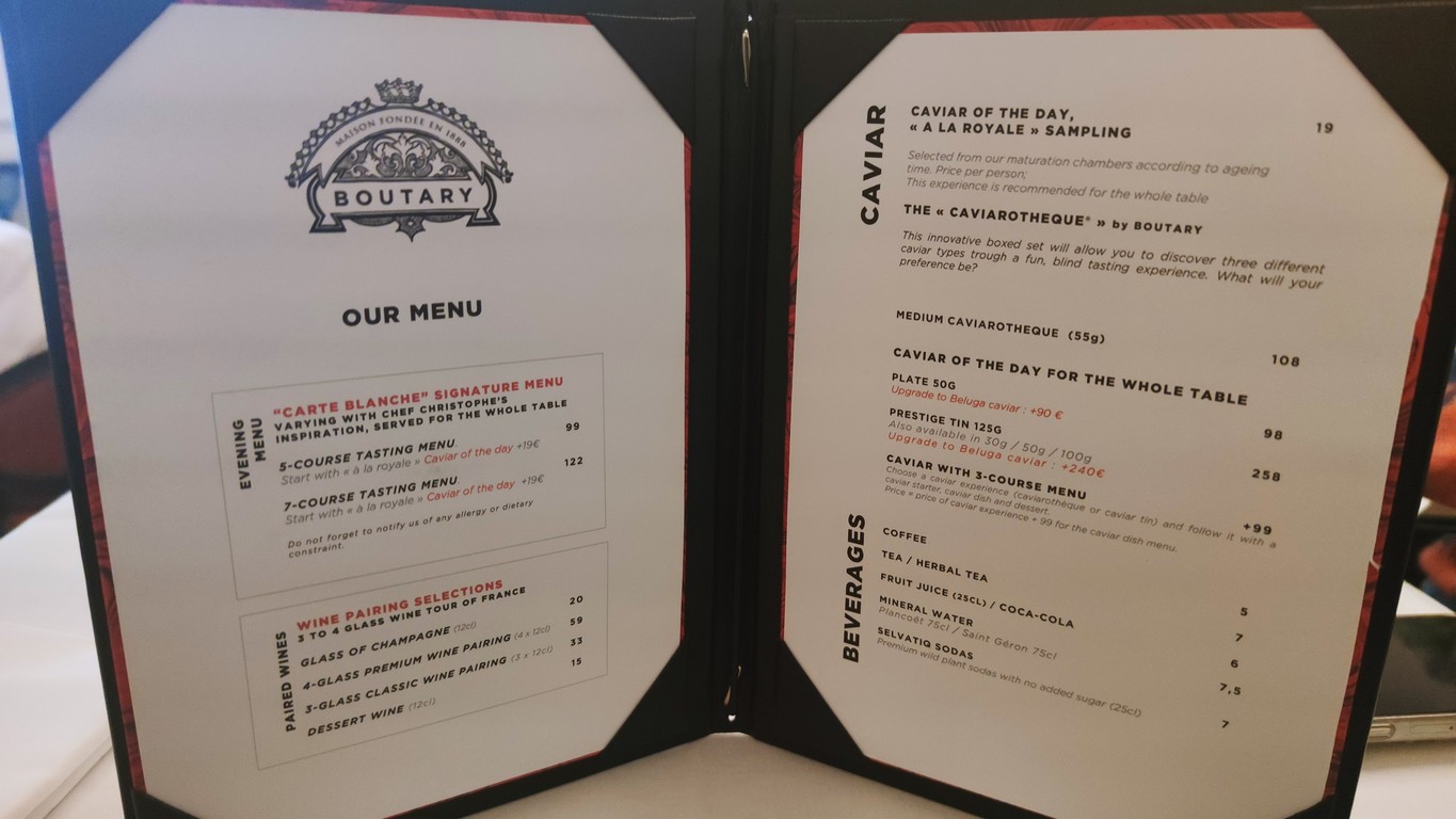 Boutary menu 2