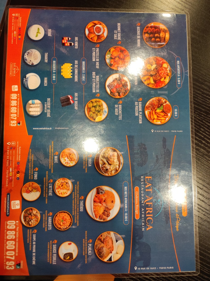 Eat africa - Restaurante africano menu 2