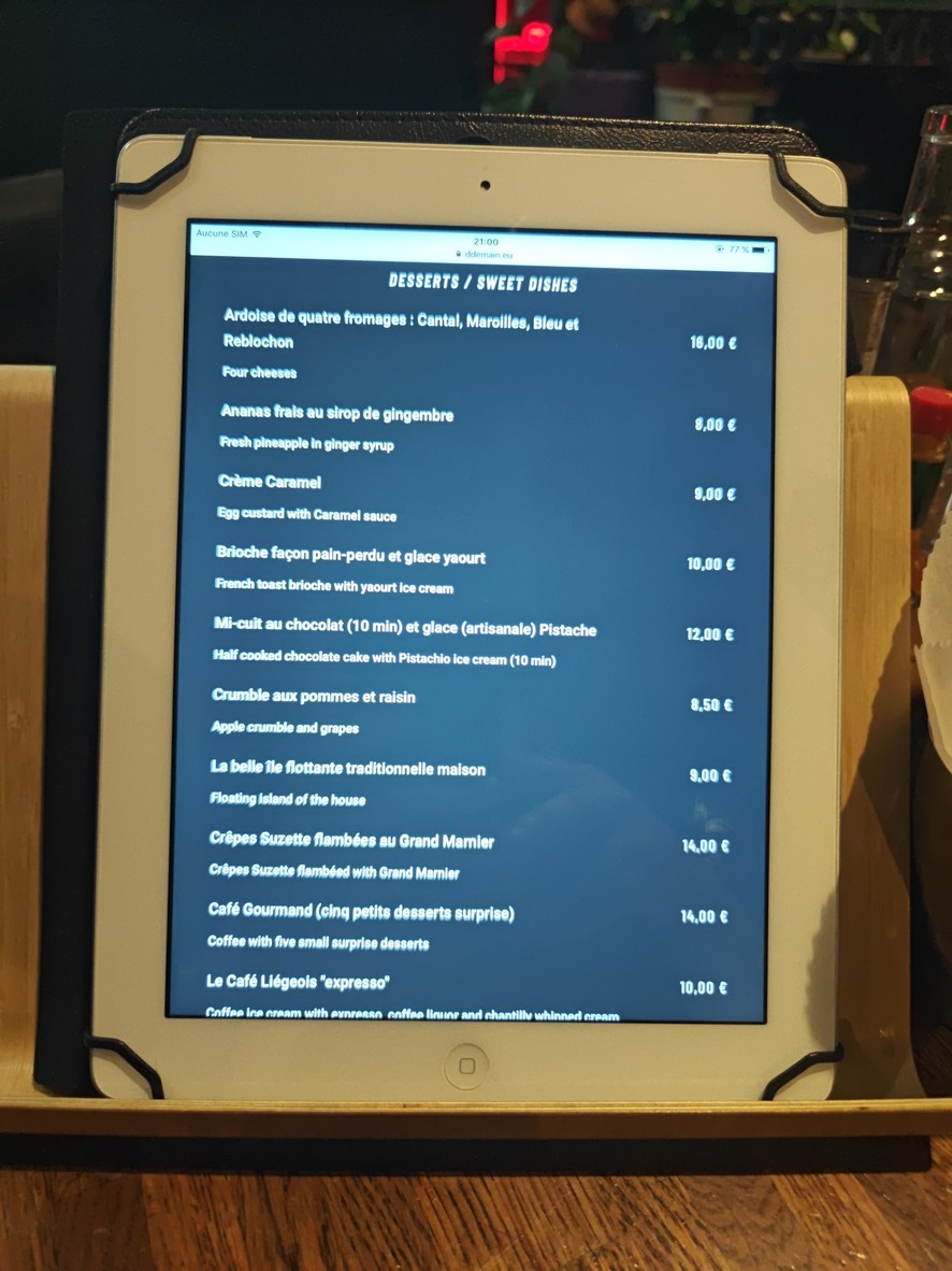 Le Louvre Ripaille menu 2
