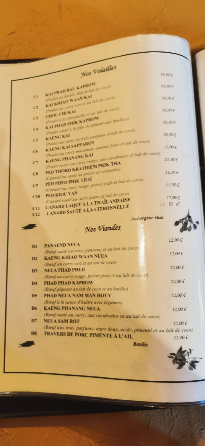 Sawadi - Restaurant Thaï menu 2