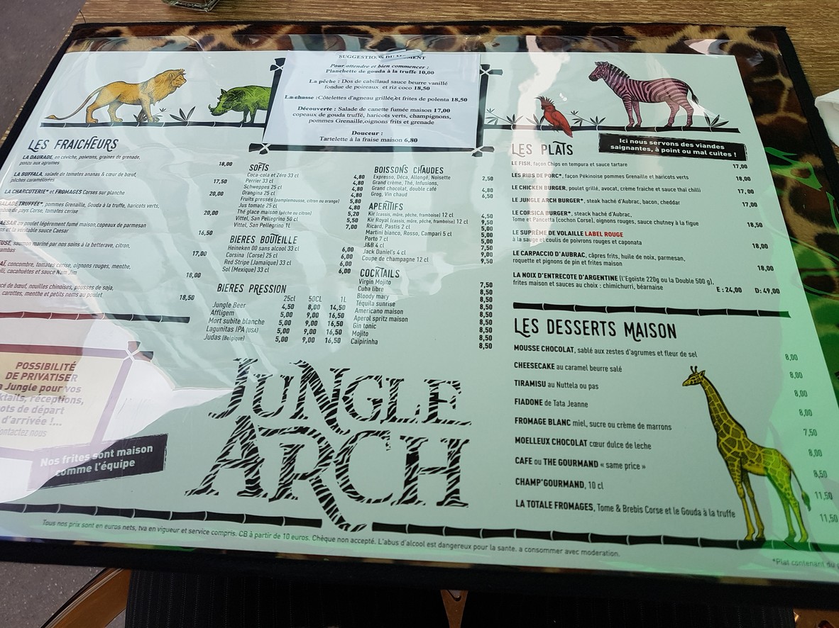 Jungle Arch menu 2