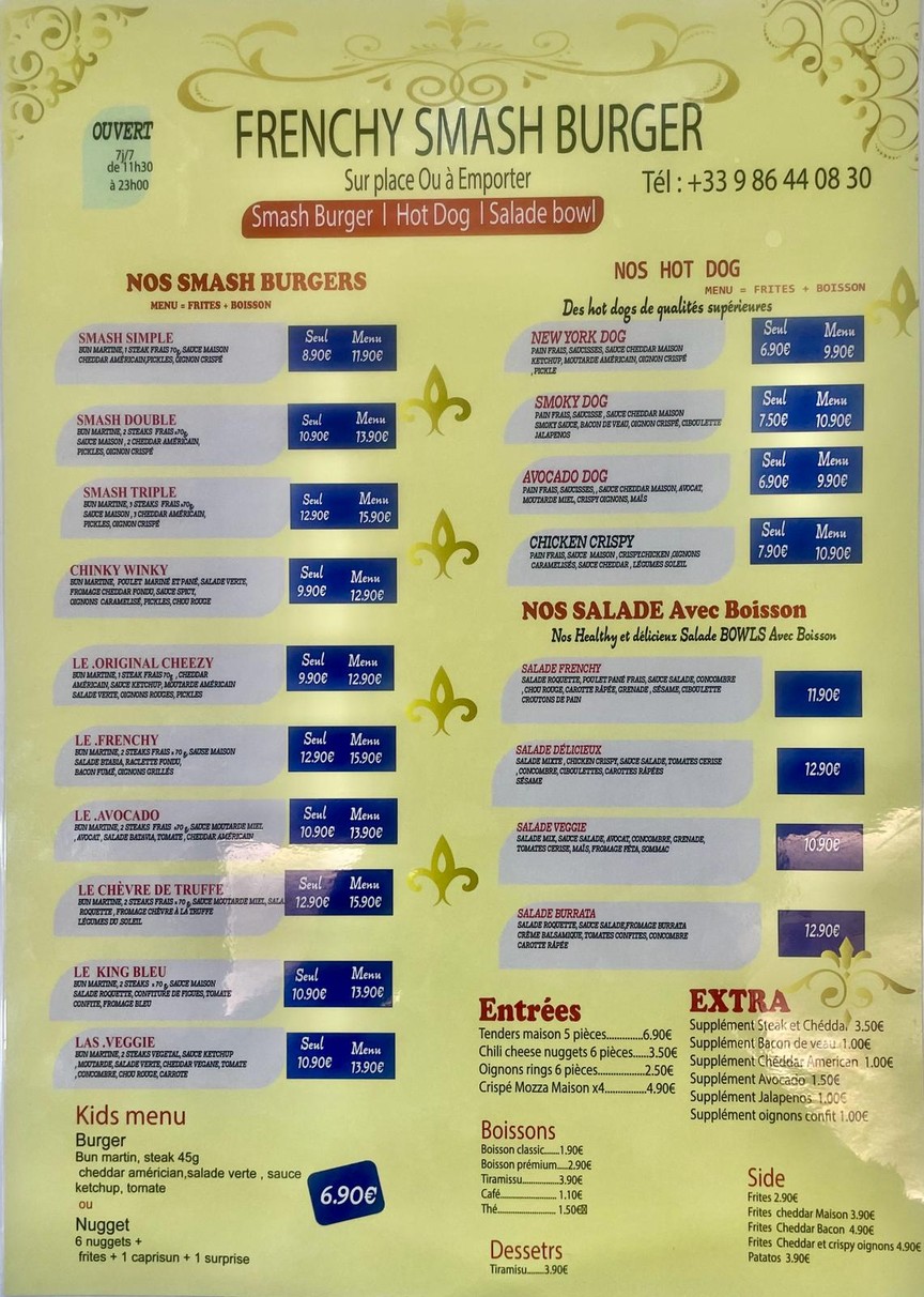 FRENCHY SMASH BURGER menu 1