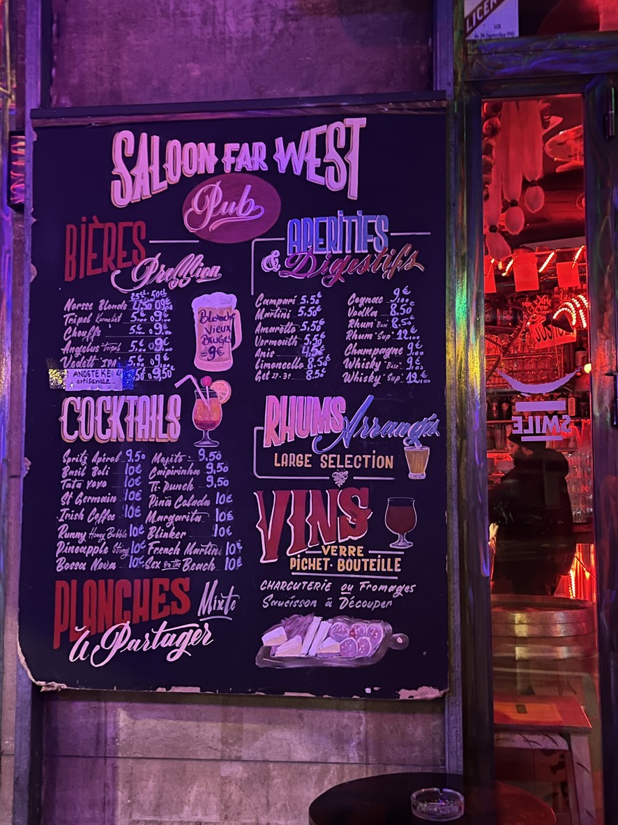 Le Saloon Far West - Bar Paris 11 menu 1