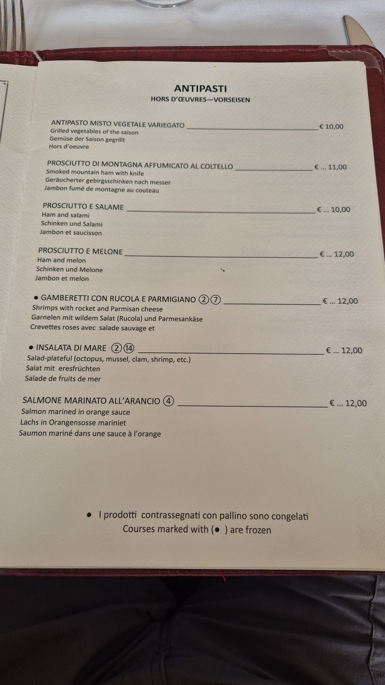 Ristorante Leonetti menu 1