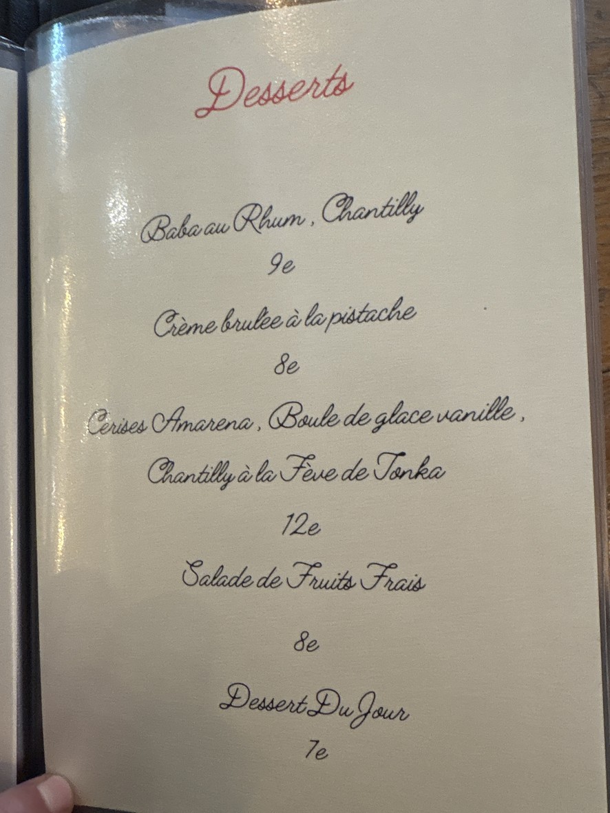 Au Bon Vigneron menu 4