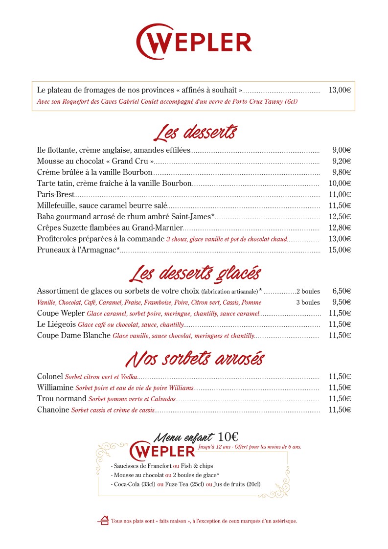 Le Wepler menu 4