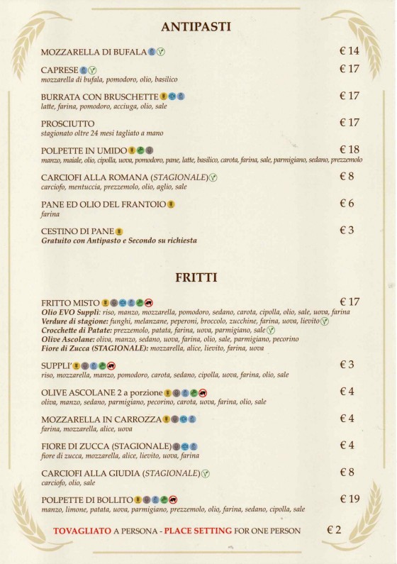 Osteria da Fortunata - Rinascimento menu 1