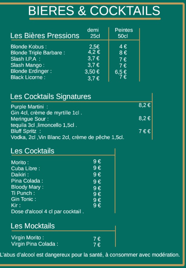 Le Bluff menu 2