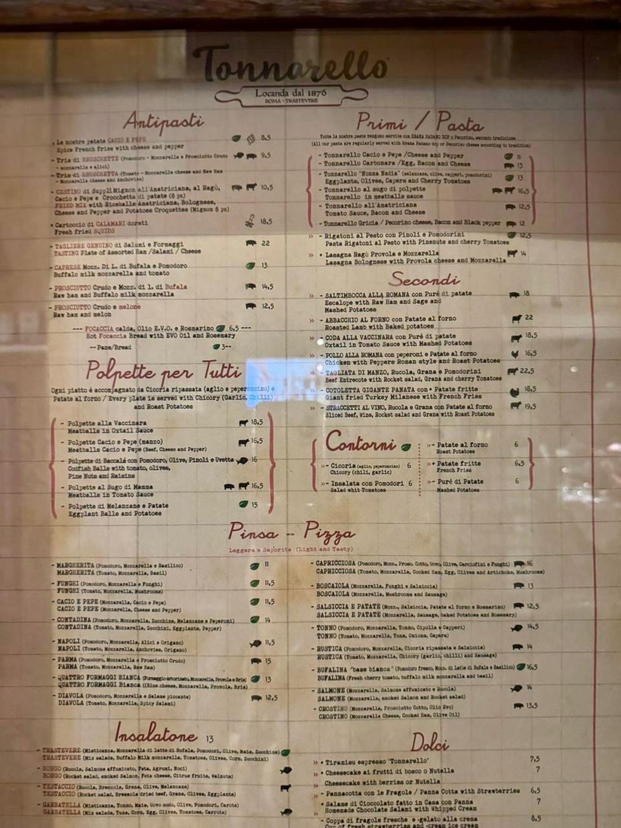 Tonnarello Scala menu 1