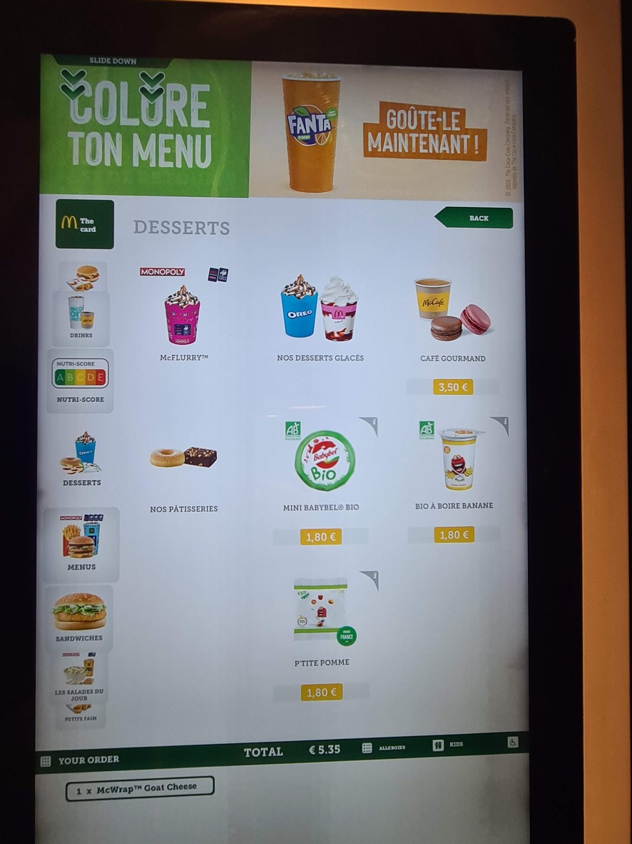 McDonald's menu 2