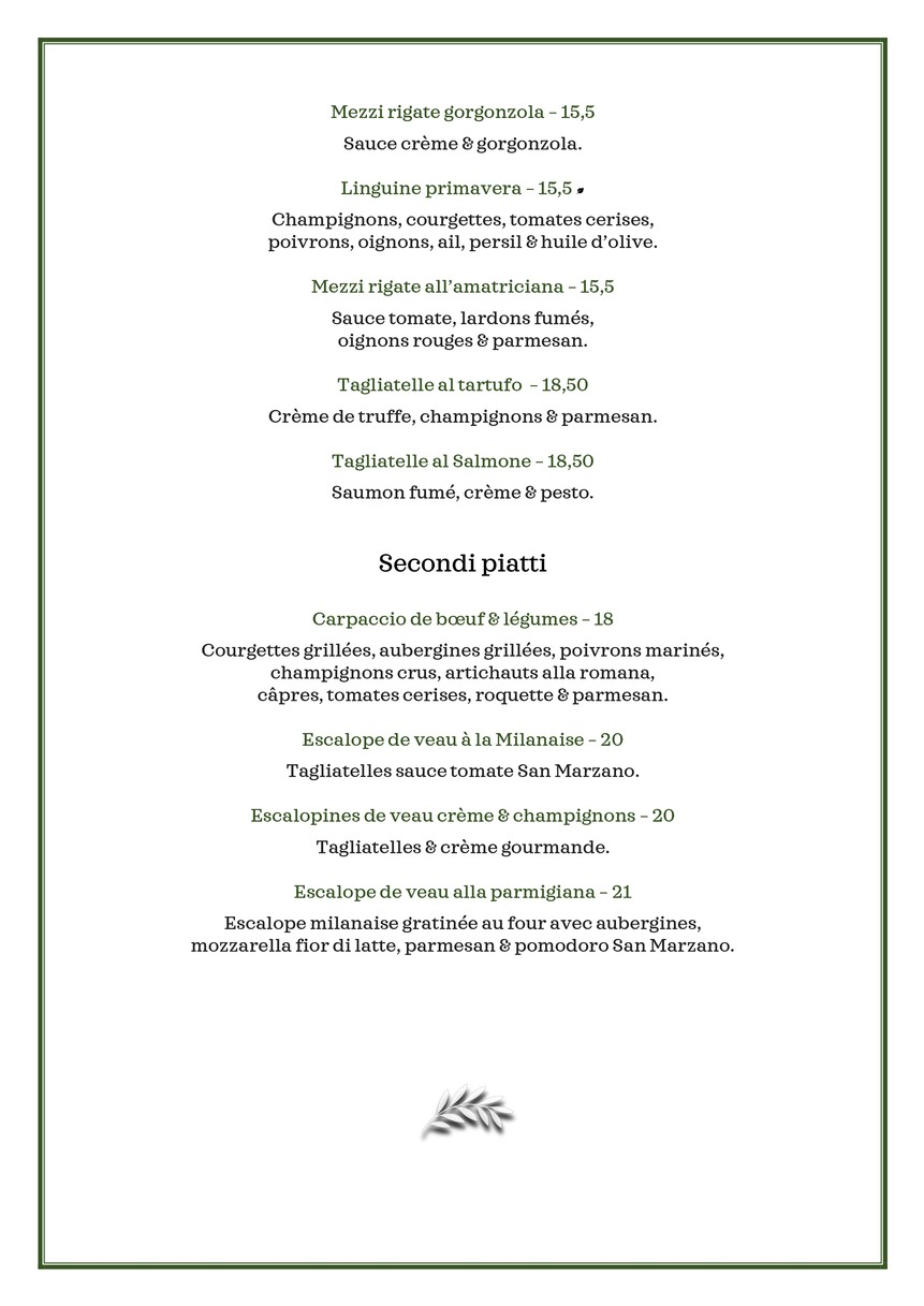In Casa ~ Levallois menu 2