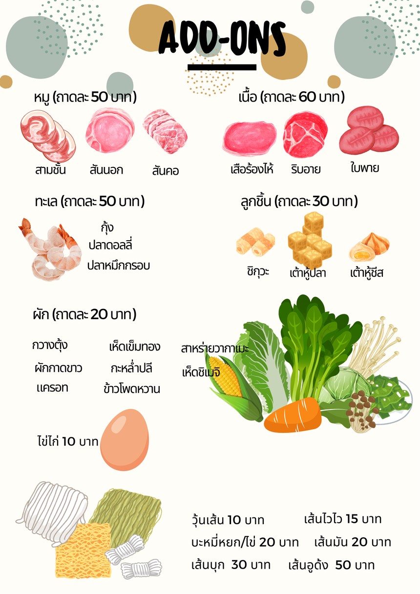 กินเส้น By Shabu with U (ชาบูน้ำดำ/ก๋วยเตี๋ยวหมูตุ๋น เริ่มต้น 69฿) menu 3