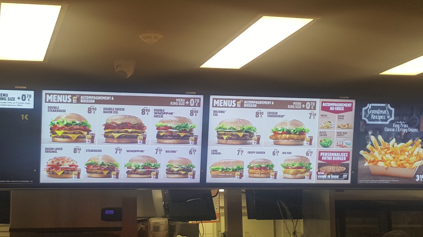 Burger King menu 1