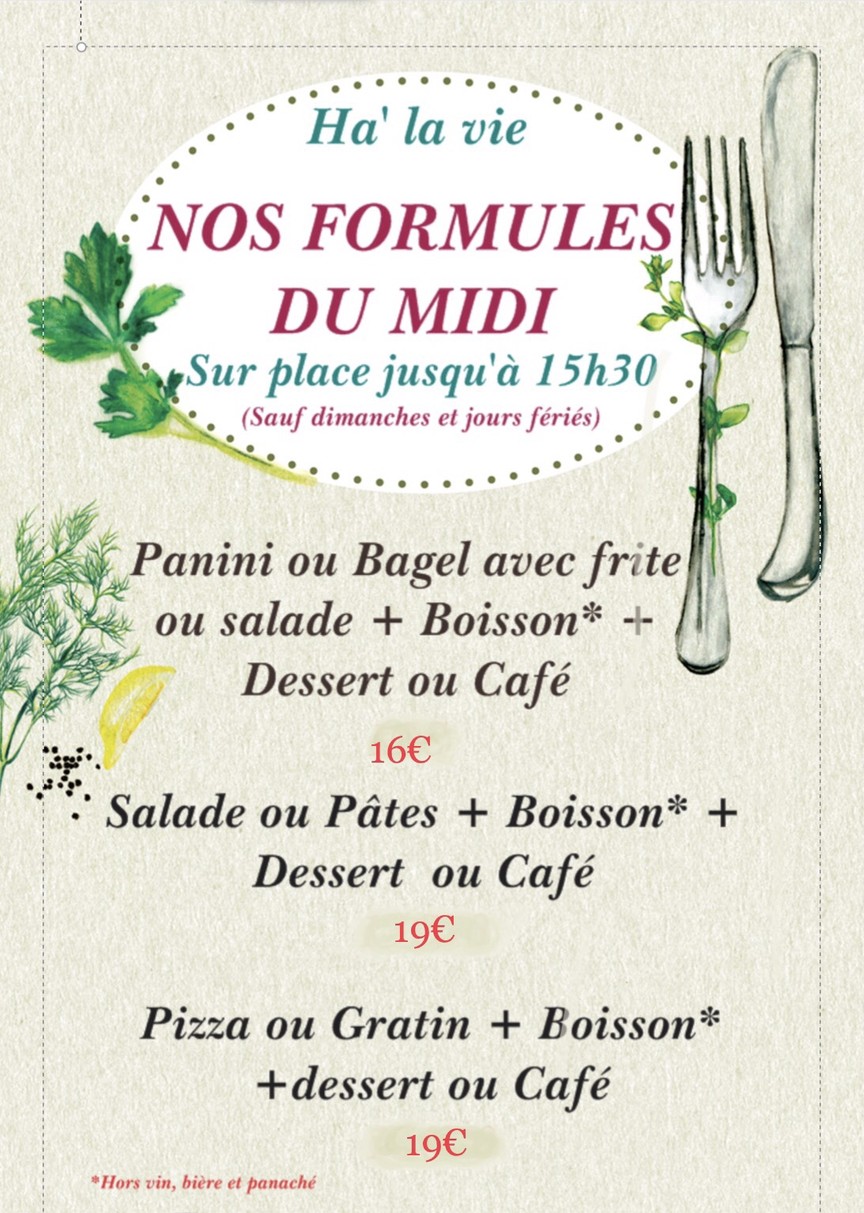 Ha' la vie kosher menu 2