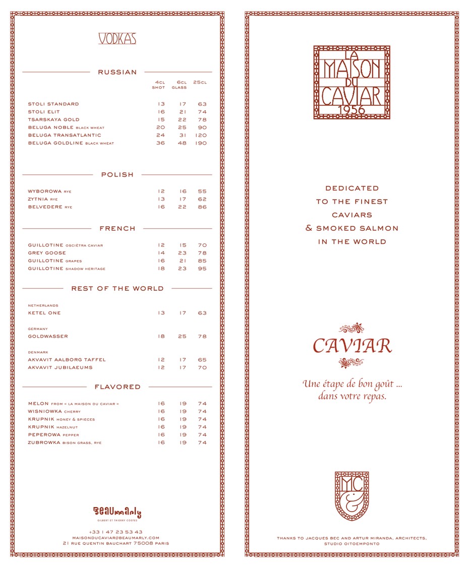 La Maison du Caviar menu 5