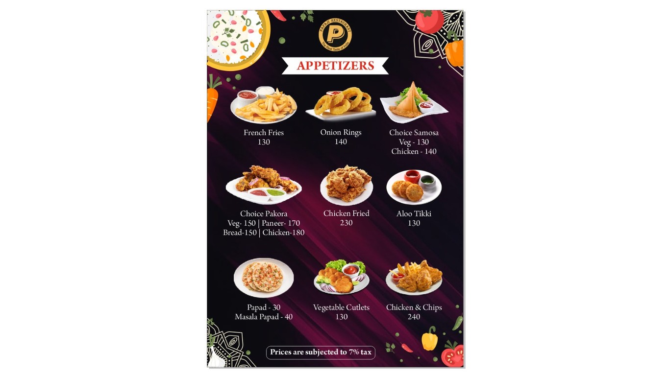 PAPAJI BANGKOK menu 1