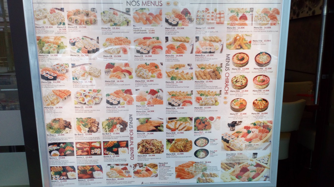 Cokisushi menu 2