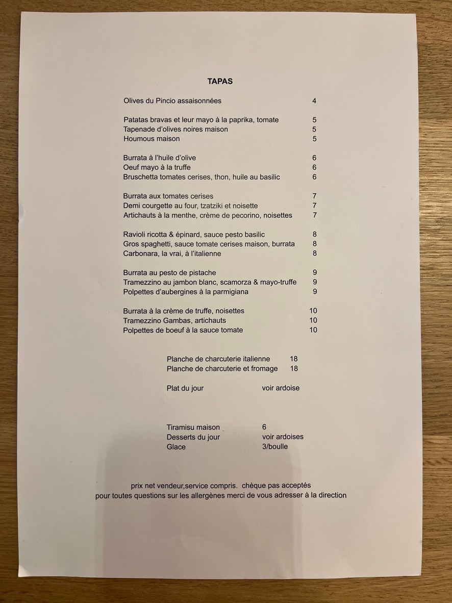 Al pincio menu 1