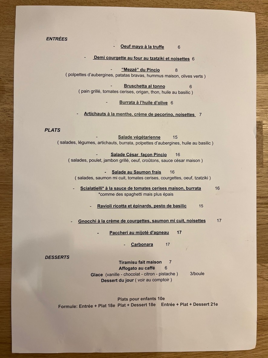 Al pincio menu 2