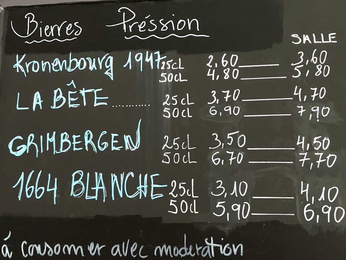 Bar Du Metro Brasserie restaurant menu 1
