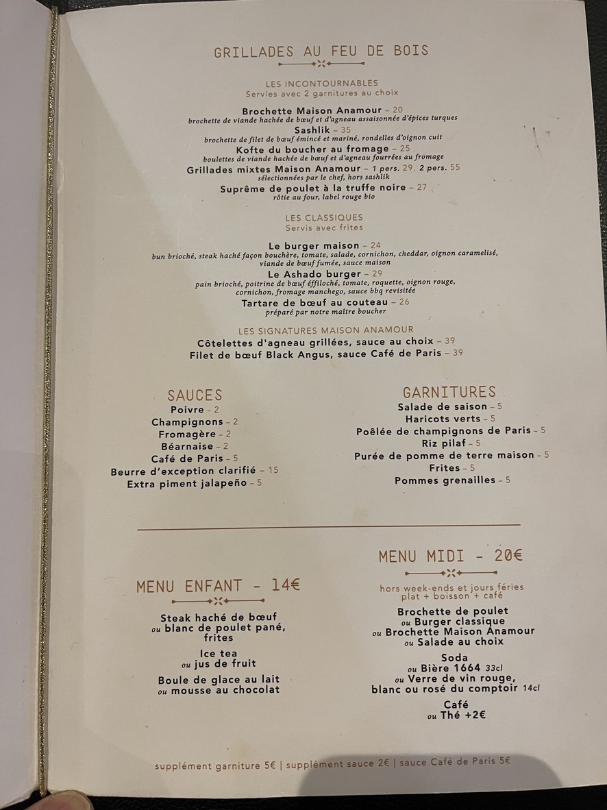 Maison Anamour menu 2