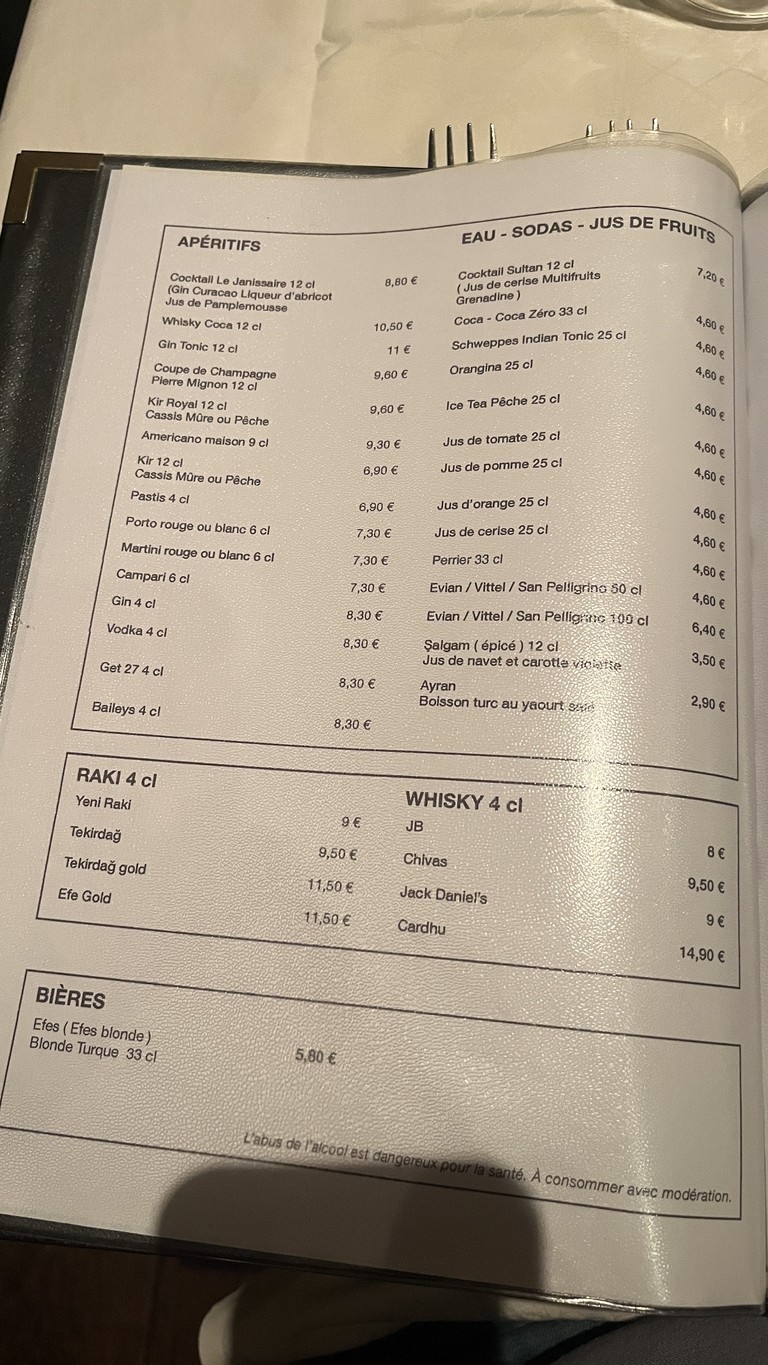 El Janízaro menu 5