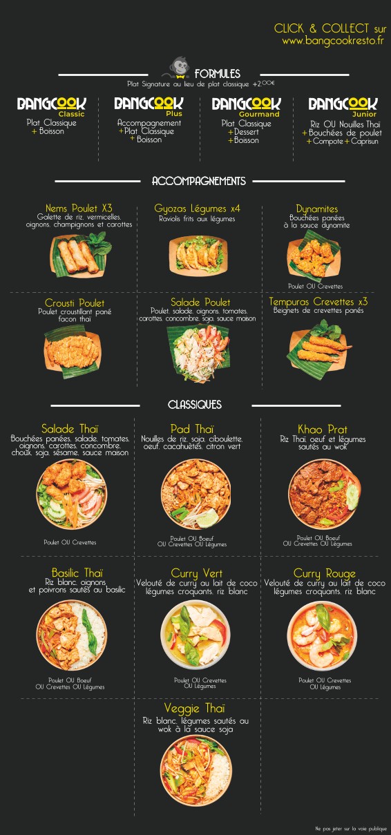 BANGCOOK Aulnay Fast-Good Thaï menu 1