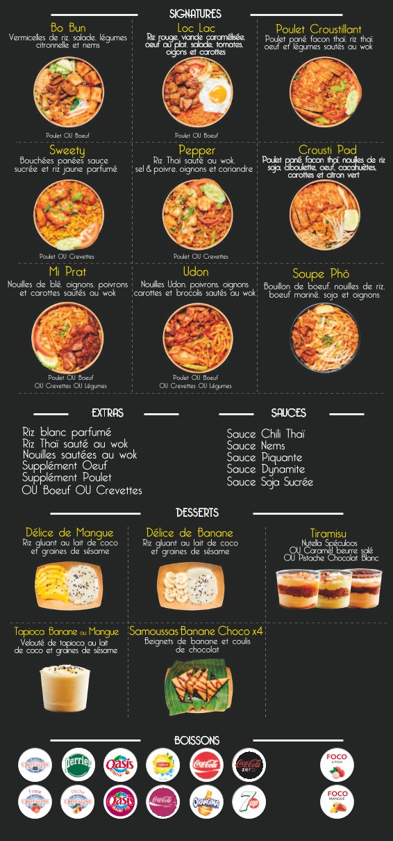 BANGCOOK Aulnay Fast-Good Thaï menu 2