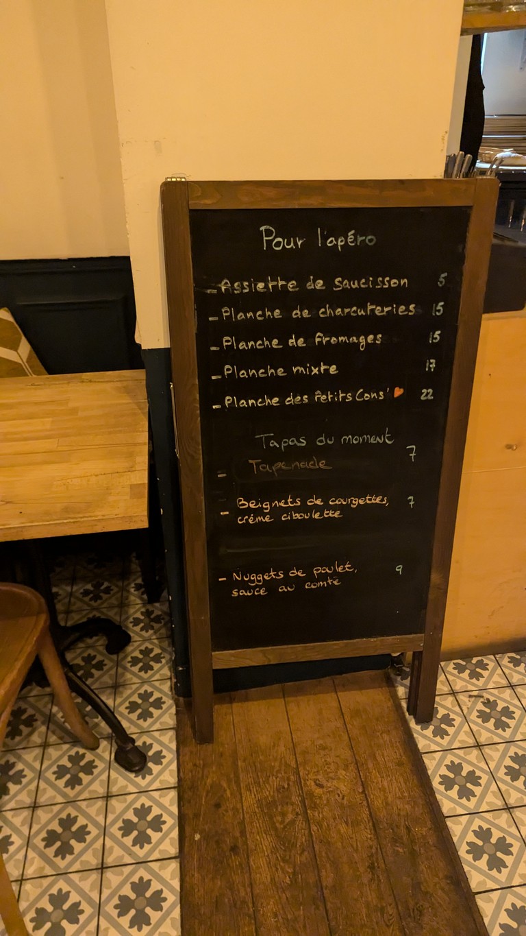 Les Petits Cons' menu 1