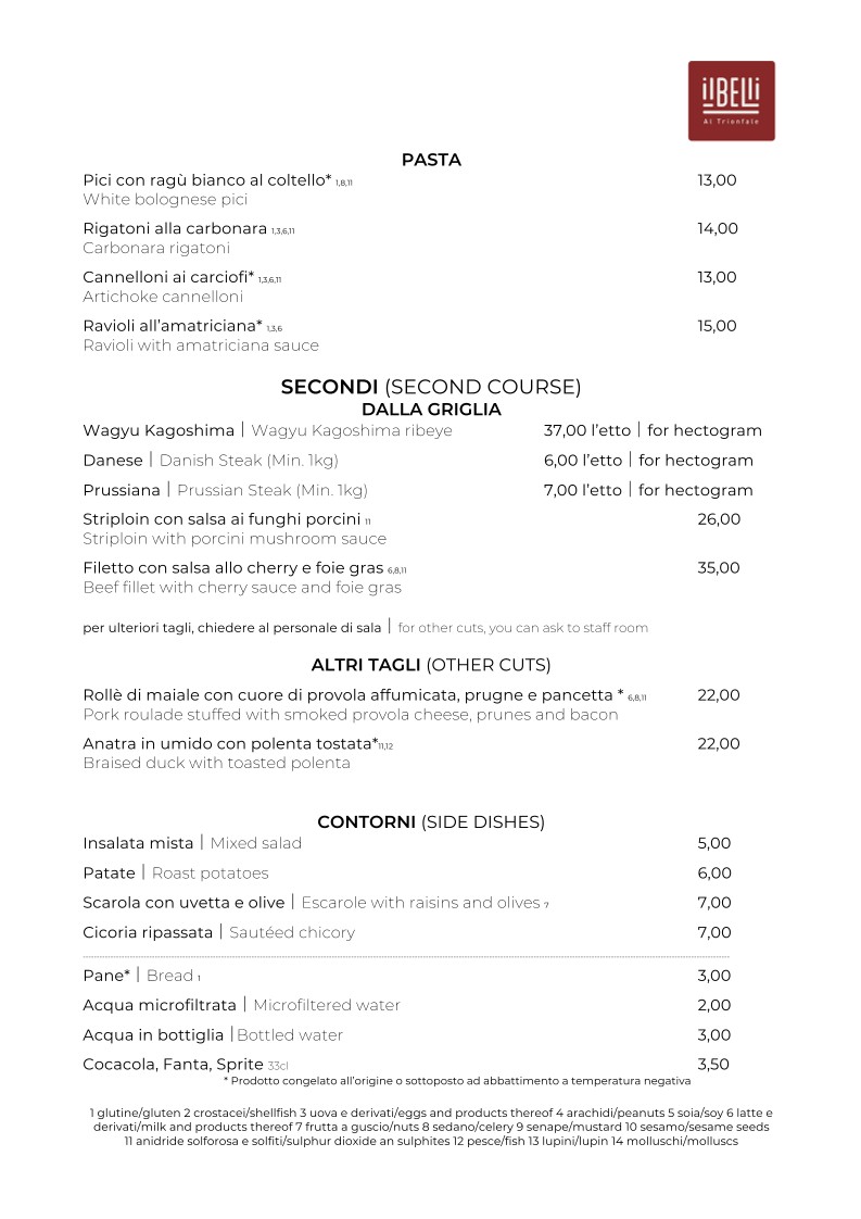 Il Belli al Trionfale menu 3