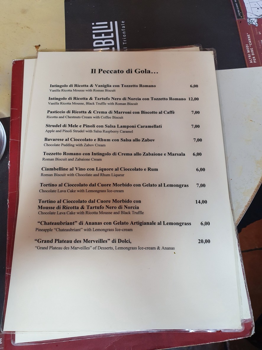Il Belli al Trionfale menu 4