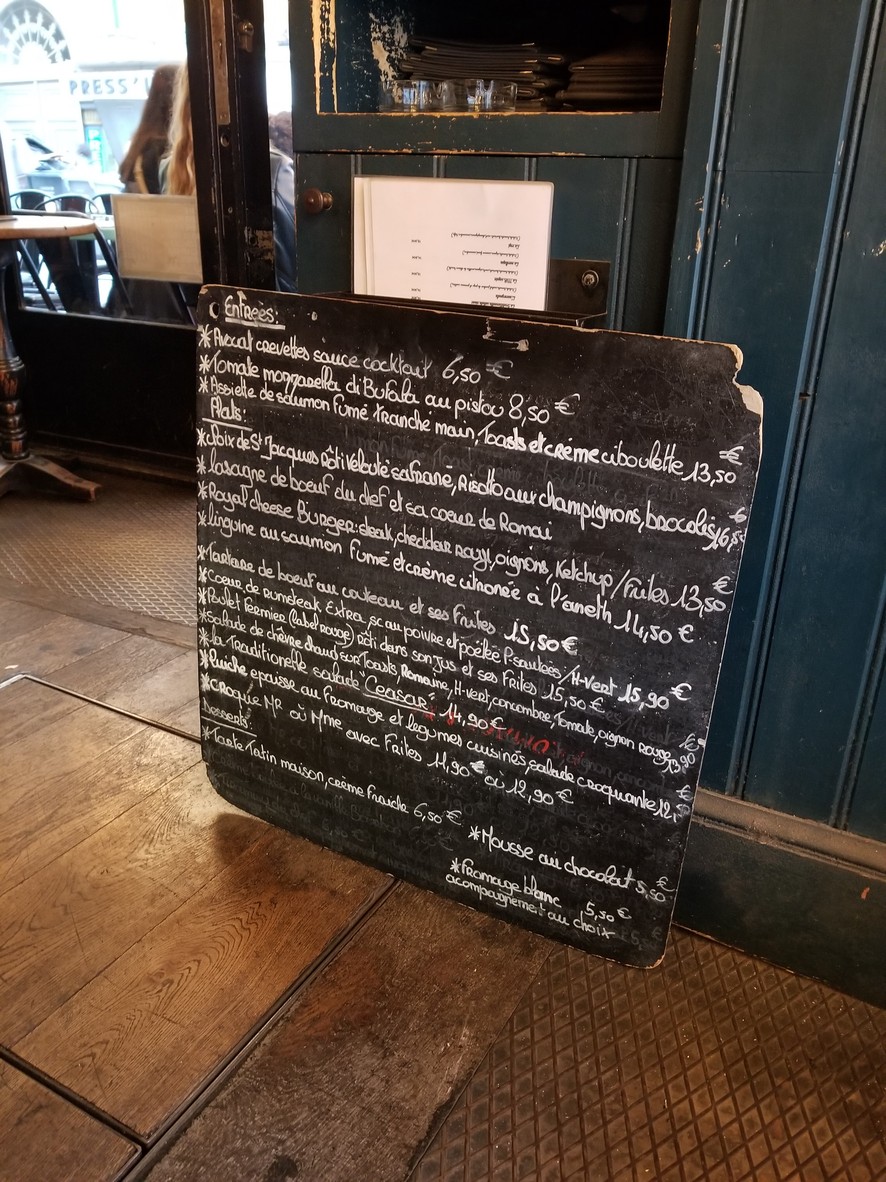 Le Château d'Eau menu 1